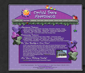 Web Design by Tiffany Richards for Orchid Trace Apts, Atlantic Beach, FL