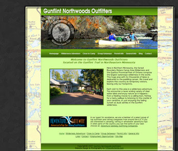 Web Design & Photography by Tiffany Richards for Gunflint Northwoods Outfitters